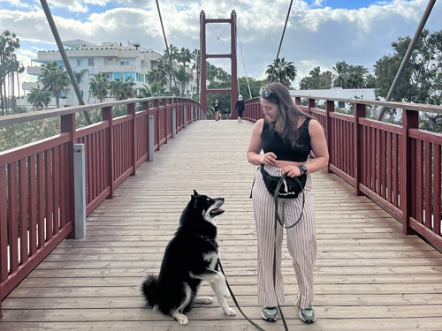Sabiha Fasth with her dog