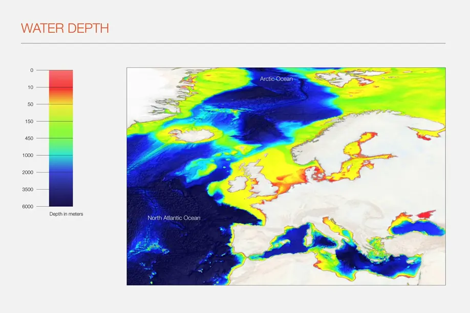 The bathymetry map of Europe highlights the sheer potential for FOW